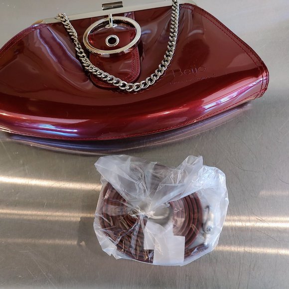 Beijo ruby purse, clutch w/ extra shoulder strap, 10 3/4 by 6 ", lovely! - Picture 10 of 16